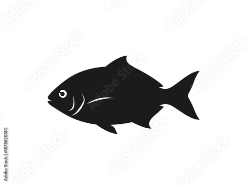 A black silhouette of a fish