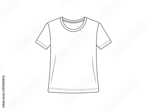 A line drawing of a short sleeved tshirt