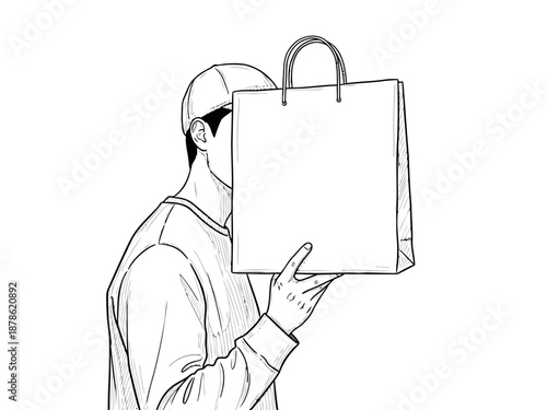 Man holding a shopping bag