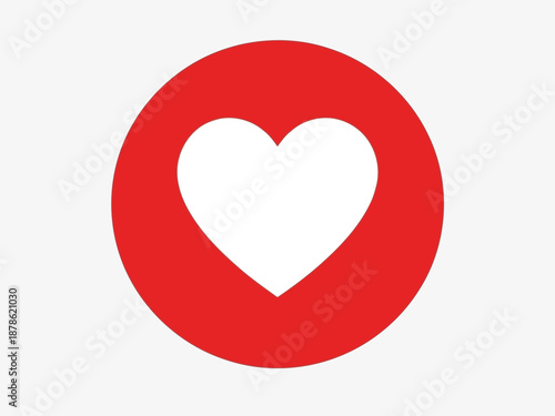 Red circle with a white heart inside