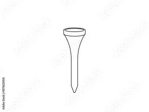 Detailed line drawing of a golf tee