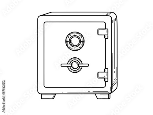 Vector illustration of a safe box with combination lock