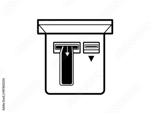 Vector illustration of a slot machine with coin slot and lever