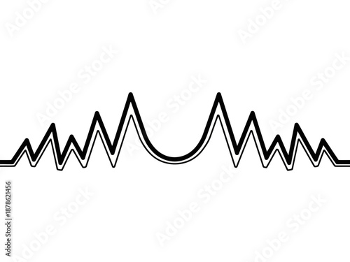 A black waveform on a for audio or music concepts