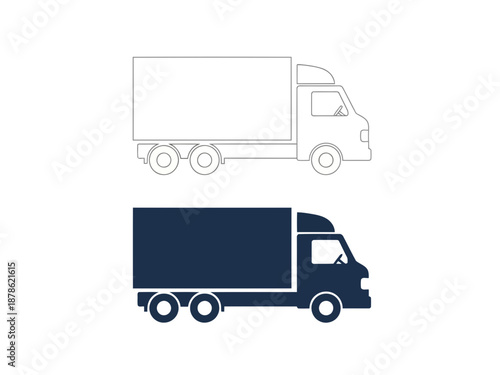 Truck icons in dark blue and gray