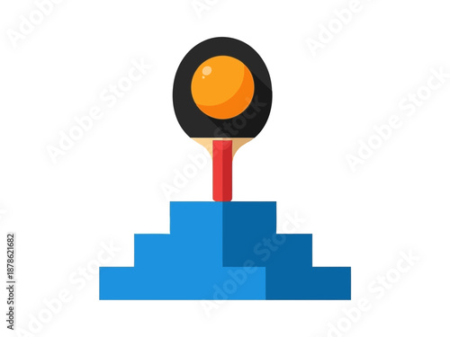 Vector illustration of a trophy on a podium for award and recognition concepts
