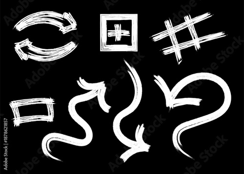 Creative hand drawn abstract direction arrow and symbol set vector illustration