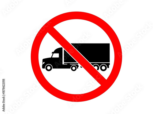 No truck sign with a red circle
