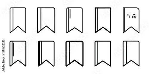 Party celebration vacation memory bookmark line art icon set. Minimalist Holiday line art vector icons collection