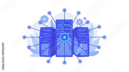 Centralized database servers with interconnected networks and data synchronization
