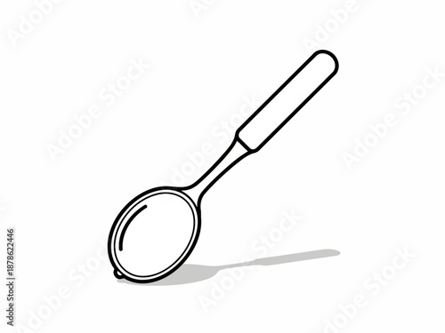 A black and white line drawing of a magnifying glass