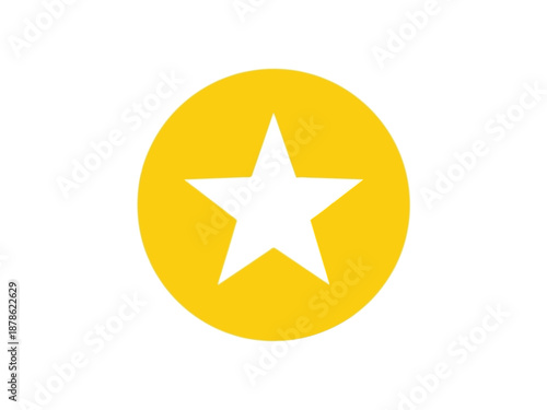 A yellow circle with a white star in the center