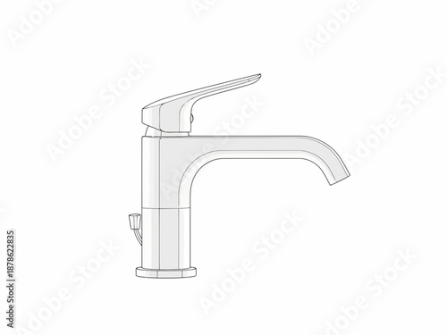 A vector illustration of a modern faucet