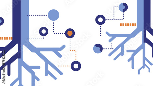 Network diagram illustrating complex connections and nodes in a modern technological infrastructure