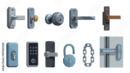 Modern door handles and locks collection with smart and traditional designs