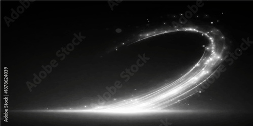 A digital art illustration of an abstract dark night sky background featuring a glowing blue planet sphere and bright stars shining across the deep space universe wallpaper backdrop