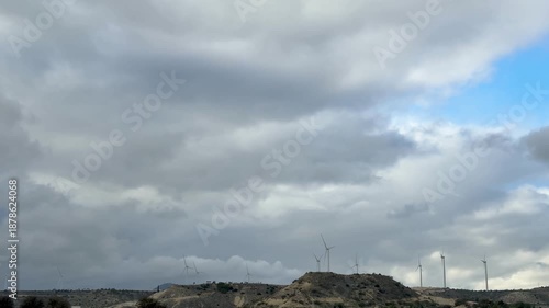 Alternative types of electricity generation, wind power generation. Electricity production system from natural sources, renewable energy.