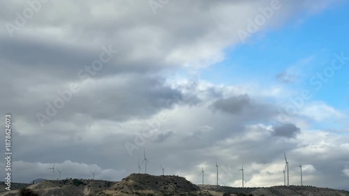 Alternative types of electricity generation, wind power generation. Electricity production system from natural sources, renewable energy.