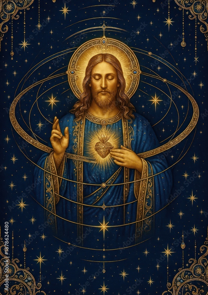Obraz premium Sacred celestial art with radiance.