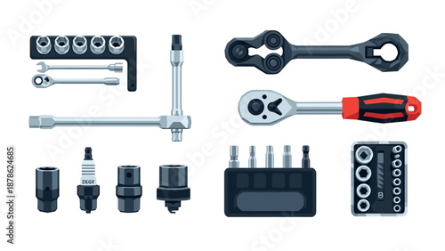 Comprehensive set of hand tools for mechanical and diy projects