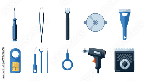 Essential repair tools collection for modern electronics maintenance
