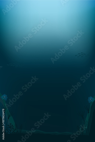 深海で泳ぐ発光したハダカイワシの背景素材