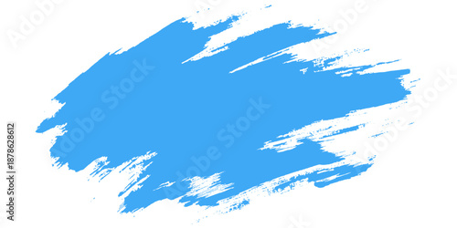 Vector abstract bold blue distressed paint brush stroke texture