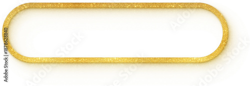 Long rounded gold glitter button frame with copy space