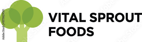 Minimalist Healthy Logo Design for BroccoBite Kitchen Simple Icon Graphic Vector Illustration 