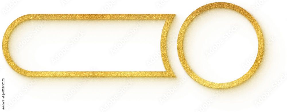 Obraz premium Gold glitter toggle switch frame in right active position