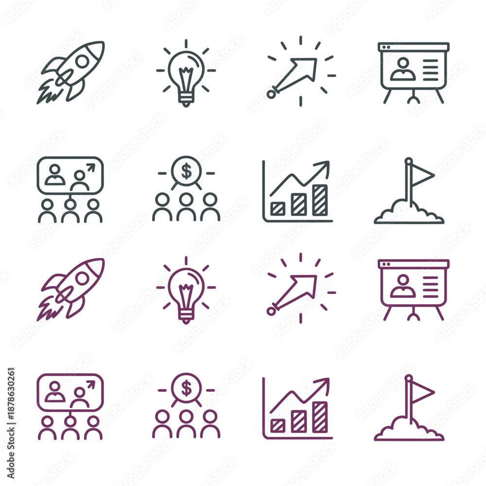 Fototapeta premium Startup Innovation Research and Achievement Goal Concept
