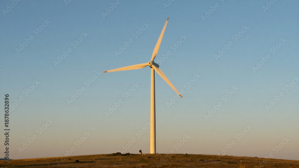 Fototapeta premium Windmill atop the mountain