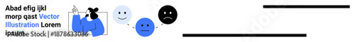 Emotional states, mental health, mood tracking, communication, human behavior, expression. Cartoon faces in happy, neutral and sad expressions. Emotional states and mental health concept