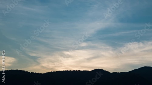 Twilight and dawn sky with cumulus cloud time lapse in an evening 4k footage.