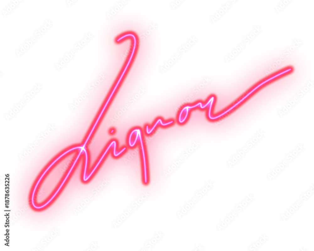 Fototapeta premium Neon lettering “liquor” in glowing vintage style