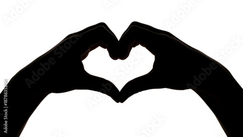 Hands forming a heart shape gesture, silhouette of fingers creating love symbol