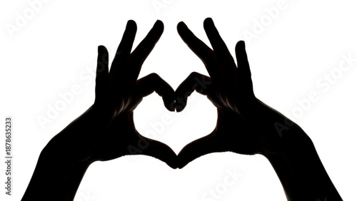 Hands forming a heart shape against a plain background, illustrating love and affection, a symbolic gesture captured from a front view