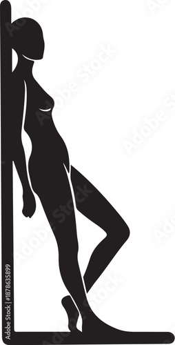 Silhouette of a woman in a sensual pose standing