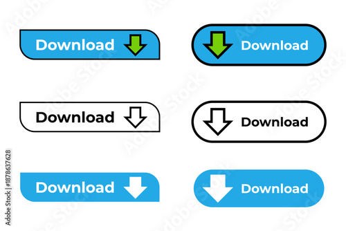 Download Button Icons with Arrows.