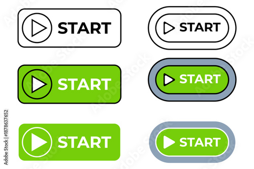 Start Button Icons in Various Designs.