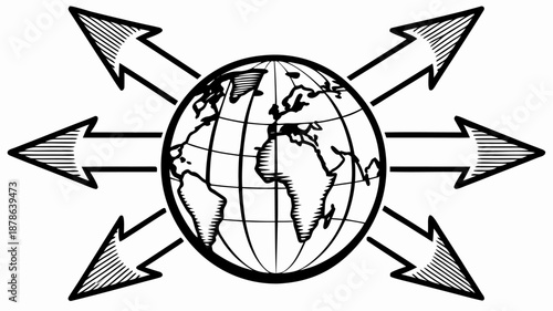 Global connections and international business expansion concept