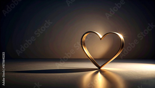 uxury Abstract Love Concept with Subtle Heart Shaped Shadow on Dark Matte Background