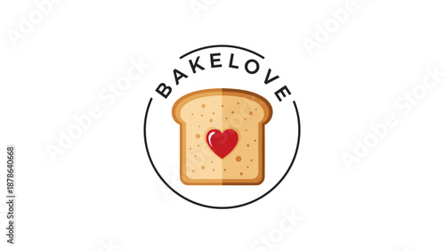 Bakery Logo with Heart on Toast.