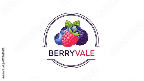 Berry Vale Logo with Fresh Berries.