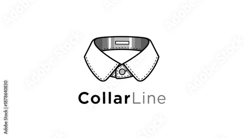 Collar Line Shirt Collar Logo Design.