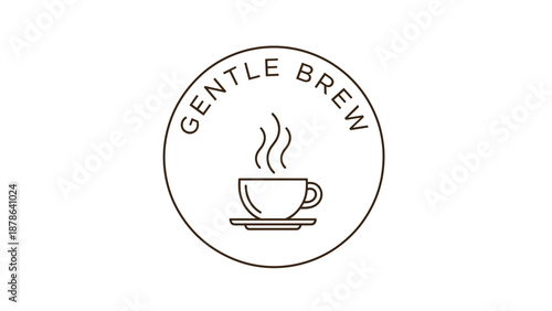 Gentle Brew Coffee Cup Logo Design.