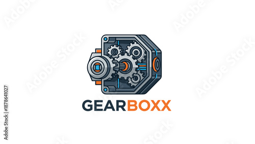 Gearbox Logo with Mechanical Components.