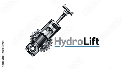 Hydraulic Cylinder with T Handle Illustration.