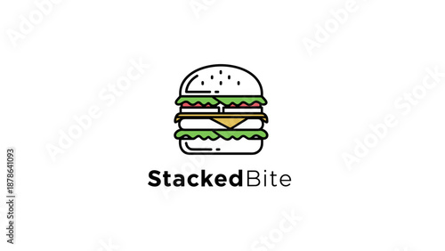 Illustration of a Stacked Burger Logo.