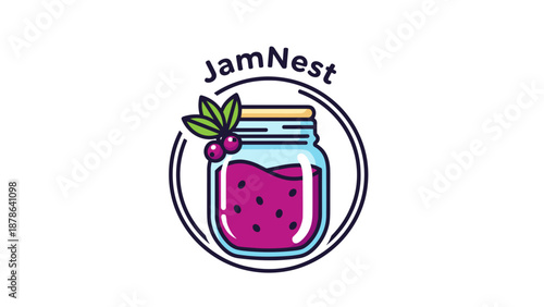Illustration of Jam in a Jar.